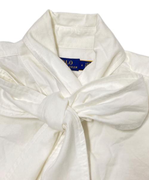 POLO RALPH LAUREN（ポロ・ラルフローレン）POLO RALPH LAUREN (ポロ・ラルフローレン) ボウタイブラウス ホワイト サイズ:4の古着・服飾アイテム