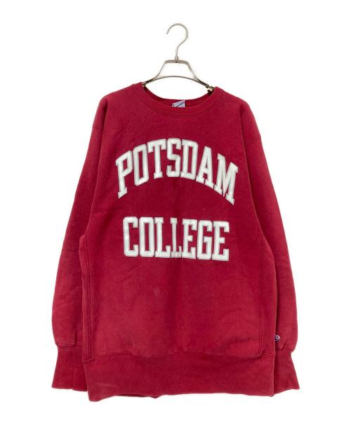 Champion（チャンピオン）Champion (チャンピオン) 90‘Sカレッジプリントクルーネックスウェット レッド×ホワイト サイズ:XLの古着・服飾アイテム