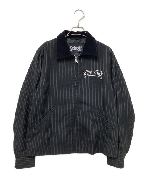 Schott（ショット）Schott (ショット) ストライプワークジャケット ブラック サイズ:Mの古着・服飾アイテム