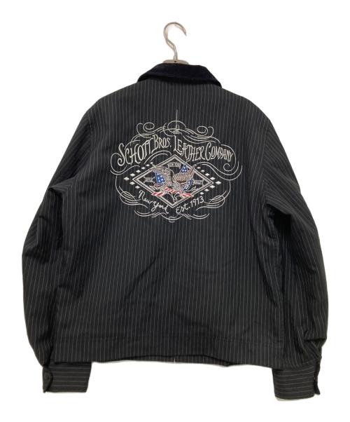 Schott（ショット）Schott (ショット) ストライプワークジャケット ブラック サイズ:Mの古着・服飾アイテム