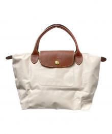 LONGCHAMP（ロンシャン）の古着「ル プリアージュ® オリジナル S トップハンドルバッグ」｜ホワイト