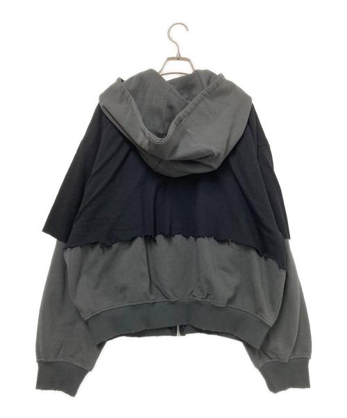 AESIR STUDIOS（アースィアスタジオ）AESIR STUDIOS (アースィアスタジオ) BALDUM LAYER HOODIE ブラック×グレー サイズ:1の古着・服飾アイテム