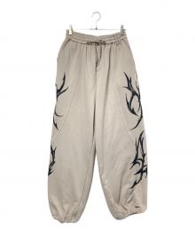 NOT4NERD（ノットフォーナード）の古着「Dagger Tribal Logo Incision Sweat Pants」｜ベージュ