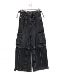 ZARA（ザラ）の古着「ギミックデニムカーゴパンツ」｜ブラック