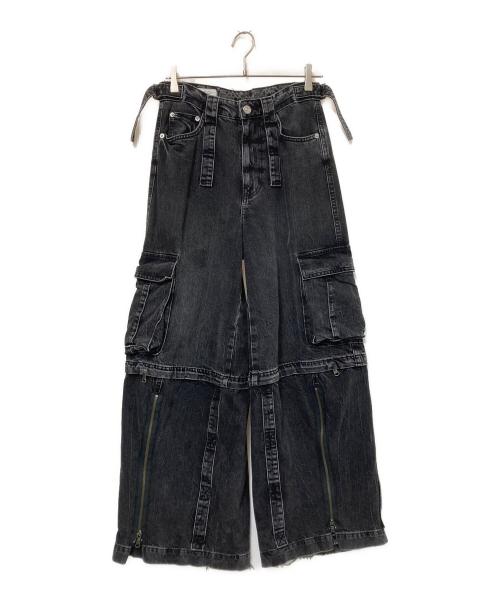 ZARA（ザラ）ZARA (ザラ) ギミックデニムカーゴパンツ ブラック サイズ:US:29の古着・服飾アイテム