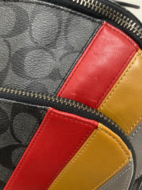 COACH（コーチ）COACH (コーチ) シグネチャーリュック ブラック×グレーの古着・服飾アイテム