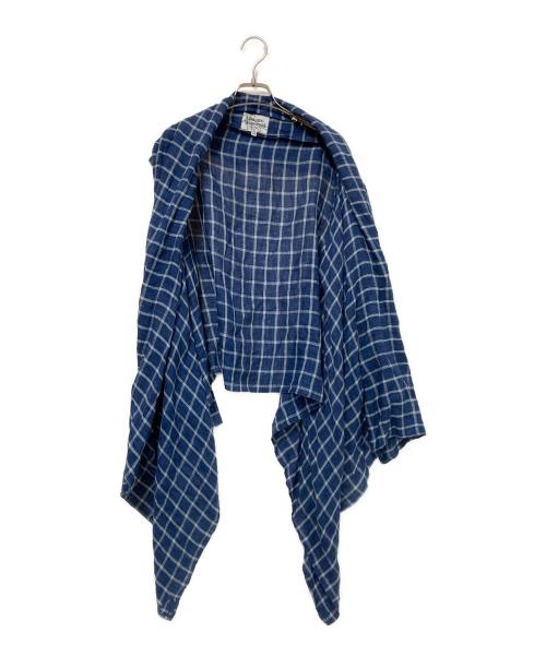 Vivienne Westwood man（ヴィヴィアン ウェストウッド マン）Vivienne Westwood man (ヴィヴィアン ウェストウッド マン) ドレープシャツ ブルー サイズ:48の古着・服飾アイテム