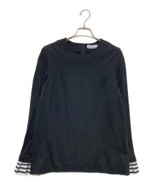 BORDERS at BALCONY（ボーダーズアットバルコニー）の古着「RUFFLED CUFF TEE」｜ブラック