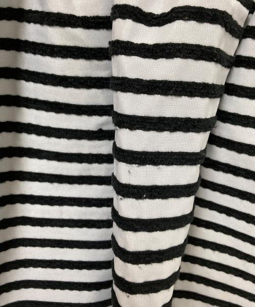 BORDERS at BALCONY（ボーダーズアットバルコニー）BORDERS at BALCONY (ボーダーズアットバルコニー) ペプラムTシャツ ホワイト×ブラック サイズ:38の古着・服飾アイテム