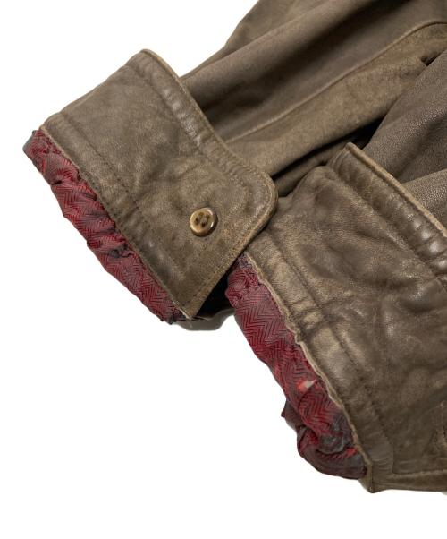 USED（ユーズド）USED (ユーズド) レザージャケット ブラウン サイズ:54の古着・服飾アイテム