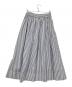 CLOTH&CROSS (クロスアンドクロス) ストライプタックスカート ホワイト×ブルー サイズ:1：5000円