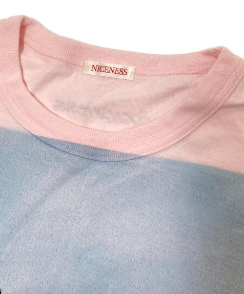 NICENESS（ナイスネス）NICENESS (ナイスネス) ED - Hand Stencil Print T-Shirt ピンク サイズ:Mの古着・服飾アイテム
