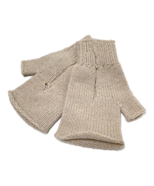 Maison Margiela（メゾンマルジェラ）Maison Margiela (メゾンマルジェラ) フィンガーレスニットグローブ ベージュ サイズ:下記参照の古着・服飾アイテム