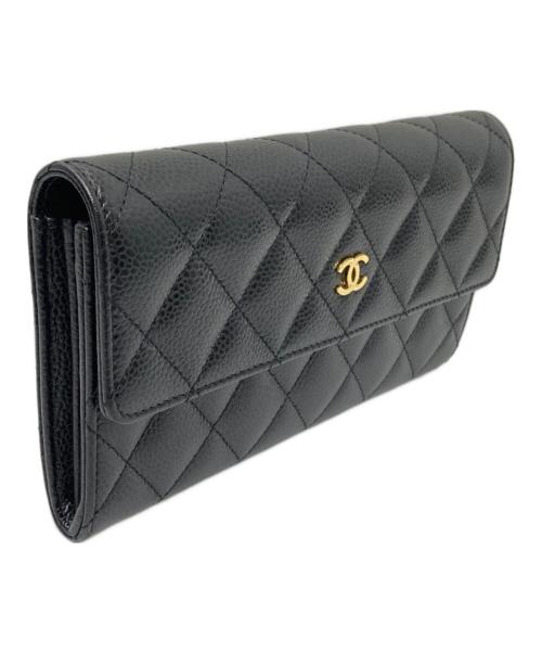 CHANEL（シャネル）CHANEL (シャネル) マトラッセキャビアスキロングウォレット ブラック サイズ:下記参照の古着・服飾アイテム