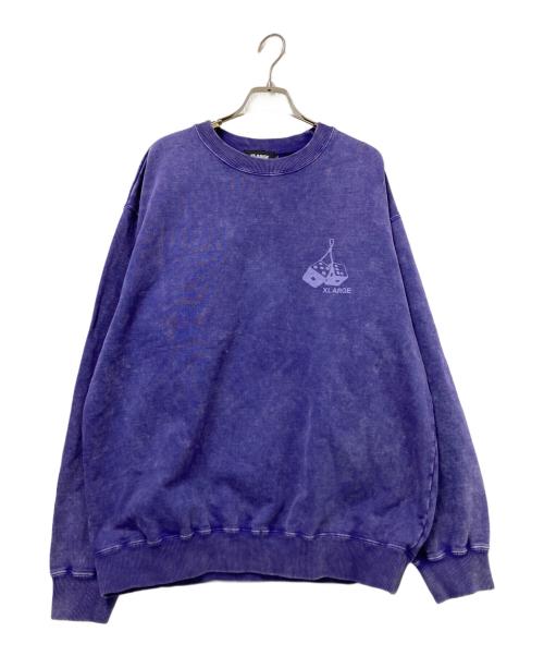 X-LARGE（エクストララージ）X-LARGE (エクストララージ) MONKEY WRENCHERS CREWNECK SWEATSHIRT パープル サイズ: Lの古着・服飾アイテム