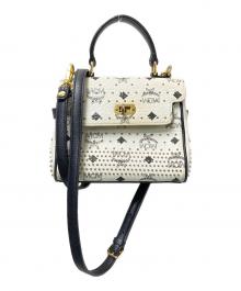 MCM（エムシーエム）の古着「ケリー型2WAYバッグ」｜ブラック×ホワイト