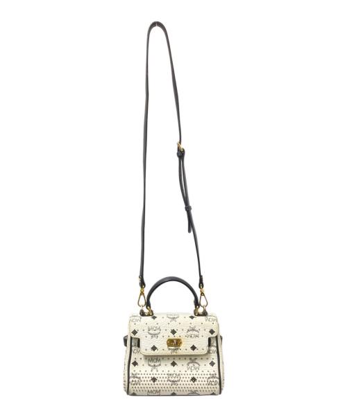 MCM（エムシーエム）MCM (エムシーエム) ケリー型2WAYバッグ ブラック×ホワイト サイズ:下記参照の古着・服飾アイテム