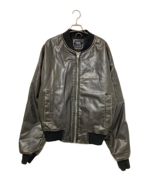 ZARA（ザラ）ZARA (ザラ) コーティングエコレザージャケット ブラック サイズ:Mの古着・服飾アイテム