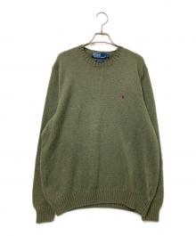 POLO RALPH LAUREN（ポロ・ラルフローレン）の古着「コットンクルーネックニット」｜グリーン