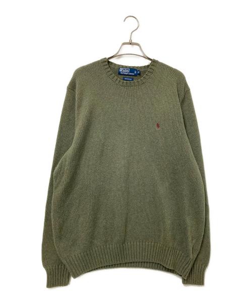 POLO RALPH LAUREN（ポロ・ラルフローレン）POLO RALPH LAUREN (ポロ・ラルフローレン) コットンクルーネックニット グリーン サイズ:LLの古着・服飾アイテム