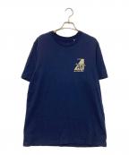 ANYA HINDMARCHアニヤ・ハインドマーチ）の古着「プリントTシャツ」｜ネイビー×ベージュ