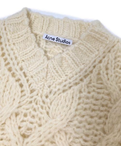 Acne studios（アクネ ストゥディオズ）Acne studios (アクネ ストゥディオズ) ウールローゲージケーブルニットベスト ホワイト サイズ:XSの古着・服飾アイテム