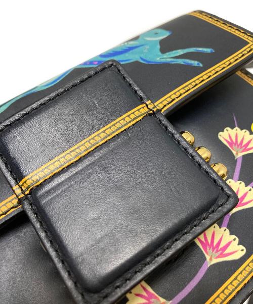 ETRO（エトロ）ETRO (エトロ) ボタニカルプリントレザーショルダーバッグ ブラック サイズ:下記参照の古着・服飾アイテム
