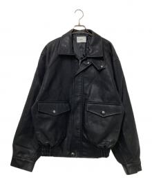 Bleme（ブレム）の古着「オーバーサイズフェイクレザージャケット」｜ブラック