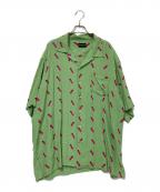 COTTON PANコットンパン）の古着「オープンカラーシャツ」｜グリーン