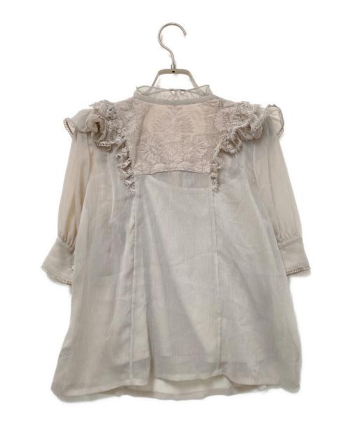 Snidel（スナイデル）Snidel (スナイデル) 楊柳シフォンレースブラウス ベージュ サイズ:FREEの古着・服飾アイテム
