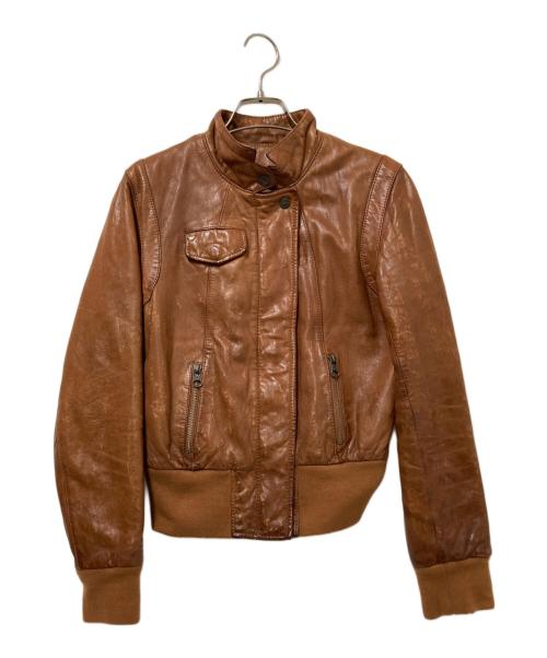 ARMANI JEANS（アルマーニジーンズ）ARMANI JEANS (アルマーニジーンズ) レザージャケット ブラウン サイズ:US:0の古着・服飾アイテム