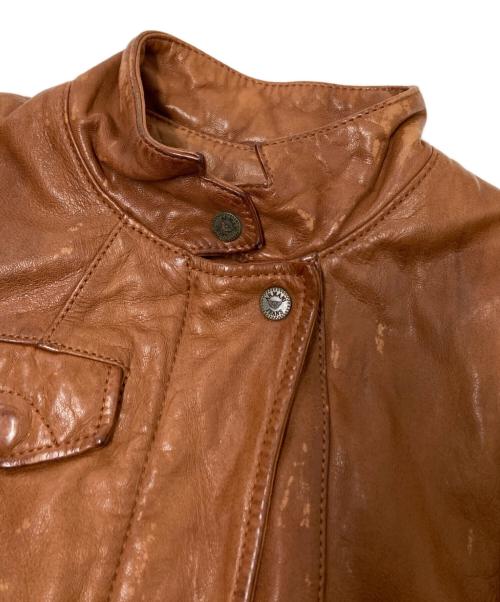 ARMANI JEANS（アルマーニジーンズ）ARMANI JEANS (アルマーニジーンズ) レザージャケット ブラウン サイズ:US:0の古着・服飾アイテム
