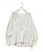LE PHILル フィル）の古着「ナイロンストレッチブロードブラウス」｜ホワイト