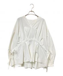 LE PHIL（ル フィル）の古着「ナイロンストレッチブロードブラウス」｜ホワイト
