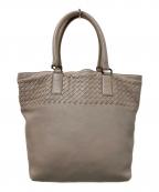 BOTTEGA VENETAボッテガベネタ）の古着「イントレチャートレザートートバッグ」｜ピンク