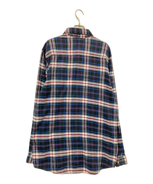 POLO RALPH LAUREN（ポロ・ラルフローレン）POLO RALPH LAUREN (ポロ・ラルフローレン) ダブルフラップポケットチェックシャツ ブラック×ブルー サイズ:16/Lの古着・服飾アイテム