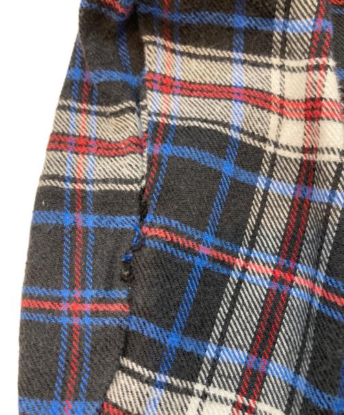 POLO RALPH LAUREN（ポロ・ラルフローレン）POLO RALPH LAUREN (ポロ・ラルフローレン) ダブルフラップポケットチェックシャツ ブラック×ブルー サイズ:16/Lの古着・服飾アイテム