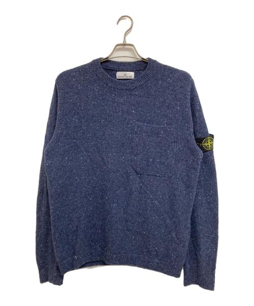 STONE ISLAND（ストーンアイランド）STONE ISLAND (ストーンアイランド) スペックルニット セーター ブルー サイズ: Lの古着・服飾アイテム