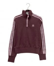 adidas（アディダス）の古着「クロップ FZ スウェット」｜ブラウン