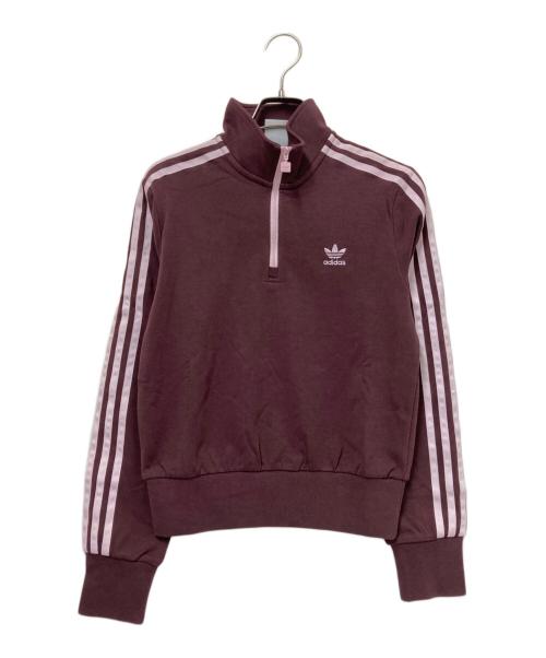 adidas（アディダス）adidas (アディダス) クロップ FZ スウェット ブラウン サイズ:S 未使用品の古着・服飾アイテム