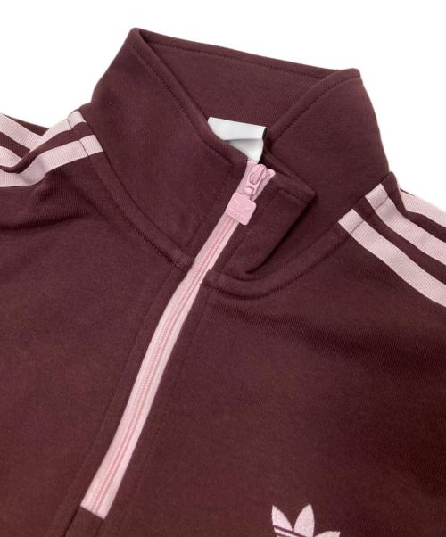 adidas（アディダス）adidas (アディダス) クロップ FZ スウェット ブラウン サイズ:S 未使用品の古着・服飾アイテム