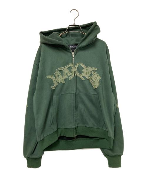 MOLEQUE（モレーキ）MOLEQUE (モレーキ) ショート丈スウェードタッチジップパーカー グリーン サイズ:Mの古着・服飾アイテム