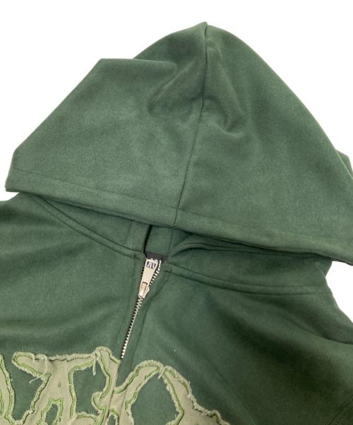 MOLEQUE（モレーキ）MOLEQUE (モレーキ) ショート丈スウェードタッチジップパーカー グリーン サイズ:Mの古着・服飾アイテム