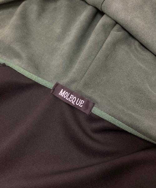 MOLEQUE（モレーキ）MOLEQUE (モレーキ) ショート丈スウェードタッチジップパーカー グリーン サイズ:Mの古着・服飾アイテム