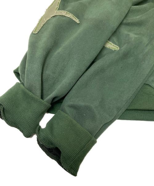 MOLEQUE（モレーキ）MOLEQUE (モレーキ) ショート丈スウェードタッチジップパーカー グリーン サイズ:Mの古着・服飾アイテム