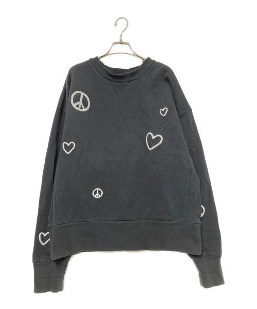CHAH CHAH（チャーチャー）CHAH CHAH (チャーチャー) LOVE&PEACE SWEAT SHIRT ブラック サイズ:XLの古着・服飾アイテム