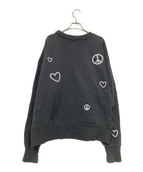 CHAH CHAH（チャーチャー）CHAH CHAH (チャーチャー) LOVE&PEACE SWEAT SHIRT ブラック サイズ:XLの古着・服飾アイテム