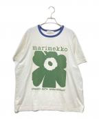 marimekkoマリメッコ）の古着「プリントTシャツ」｜ホワイト×ネイビー
