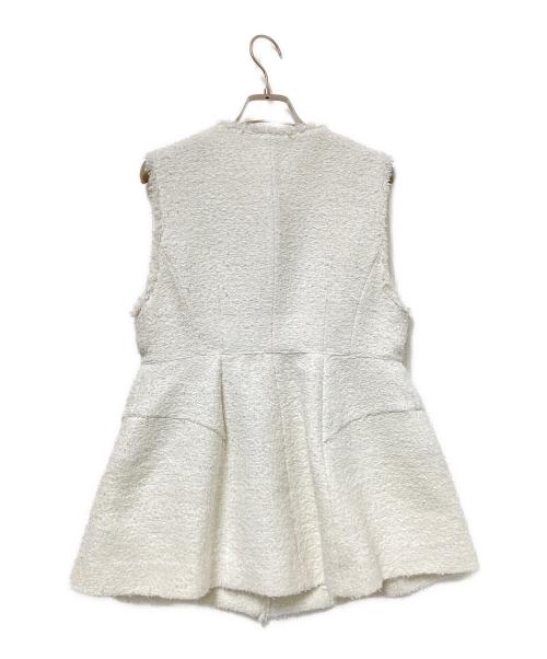 ARPEGE STORY（アルページュストーリー）ARPEGE STORY (アルページュストーリー) ノーカラーツイードベスト ホワイト サイズ:1の古着・服飾アイテム