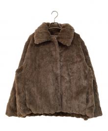 Atelier Nain（アトリエ ナイン）の古着「TWO TONE FLOW FUR JACKET」｜ブラウン
